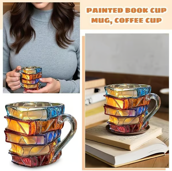 ⚡Black Friday 24H Flash Sale OFF📜Ceramic 3D Book Stack Mug — Where Literature Meets Art in Your Morning Routine 📚☕