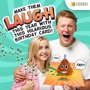 💩💩Plays & Sings Poo Plush Happy Birthday Card