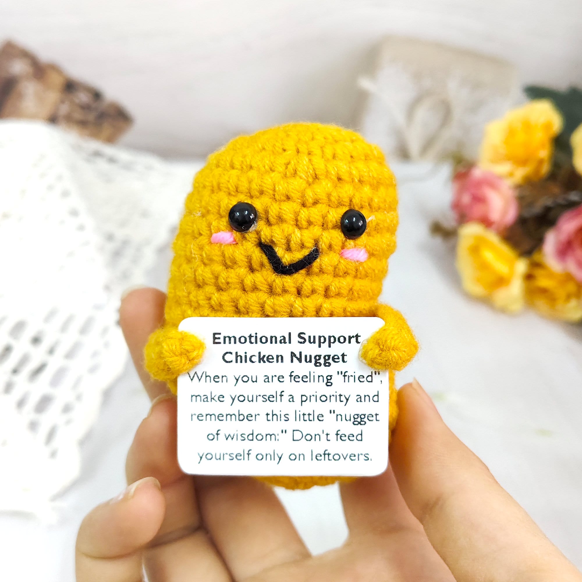 🥰Handmade Crochet Emotional Support Chicken Nugget