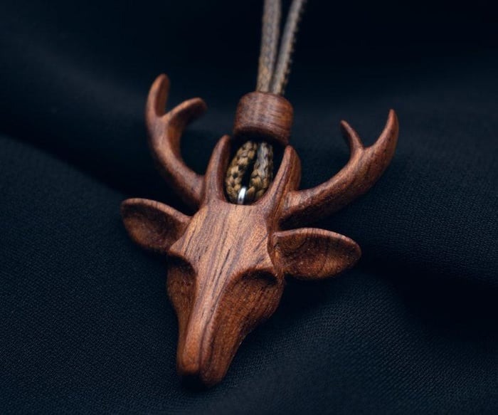 Deer Wooden Pendant-Animal Necklace