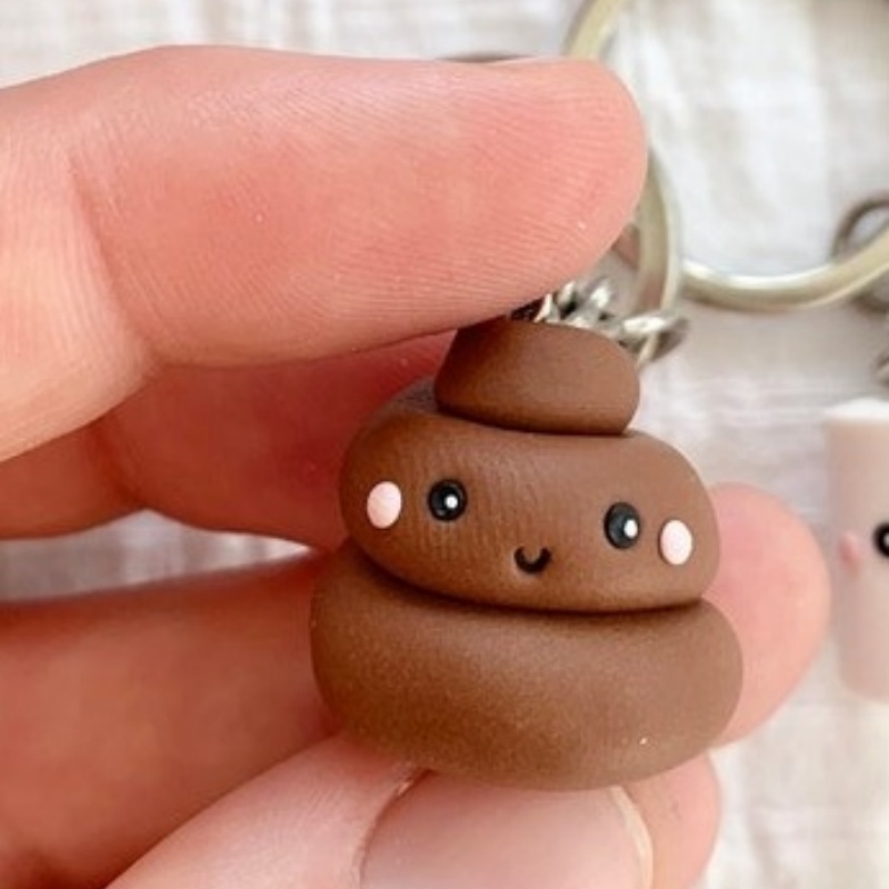 🤎Poop and toilet paper keychain set🤍