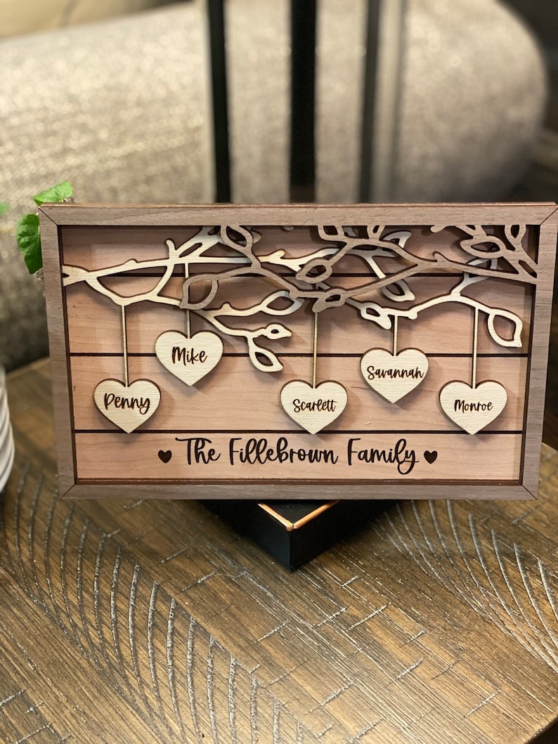 Personalized Wooden Family Tree Sign
