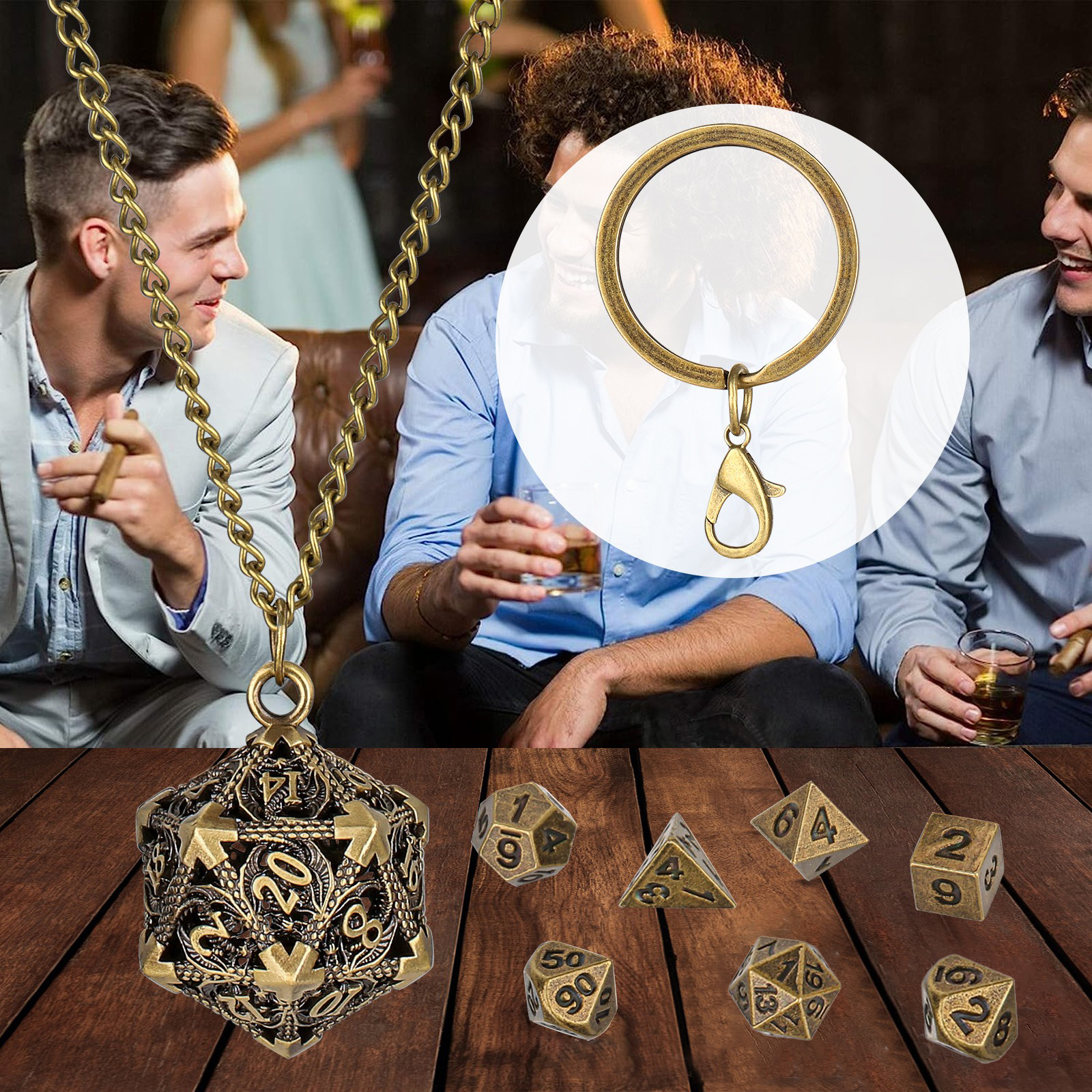 Mini DND Dice Metal 7-Piece Set