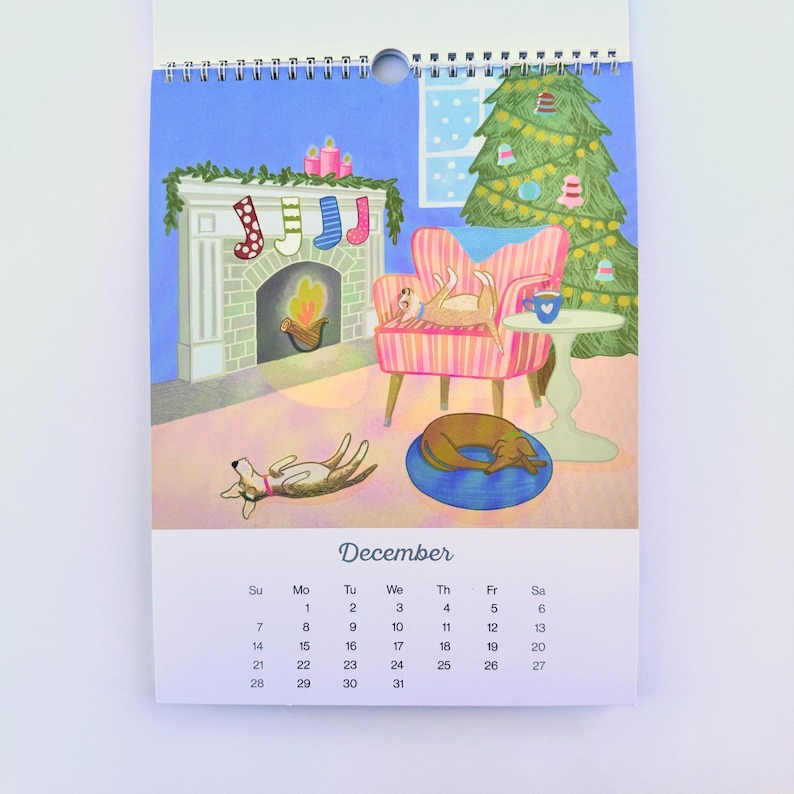 🐶Dog Days - A 2025 Month to Month Illustrated Wall Calendar