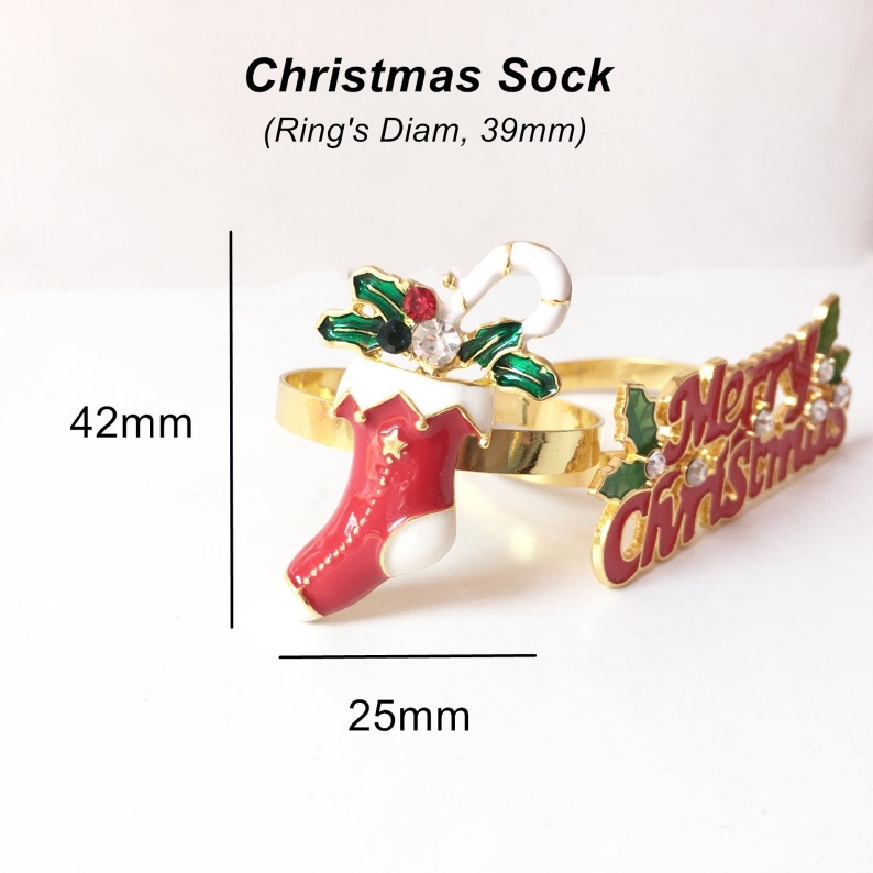 Unique and elegant-🎄Napkin Rings Christmas Set of 6