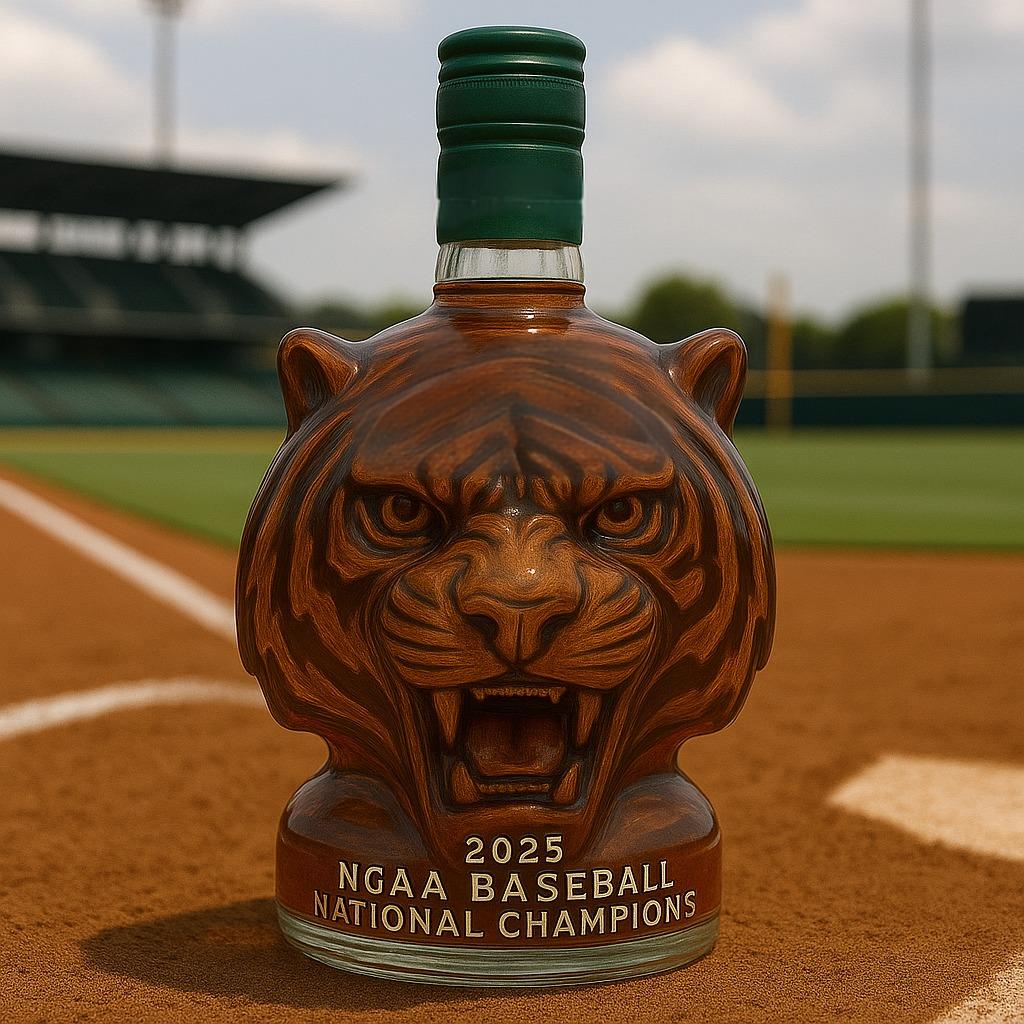 LSU Tigers 2025 NCAA Baseball National Champion Whiskey bottle