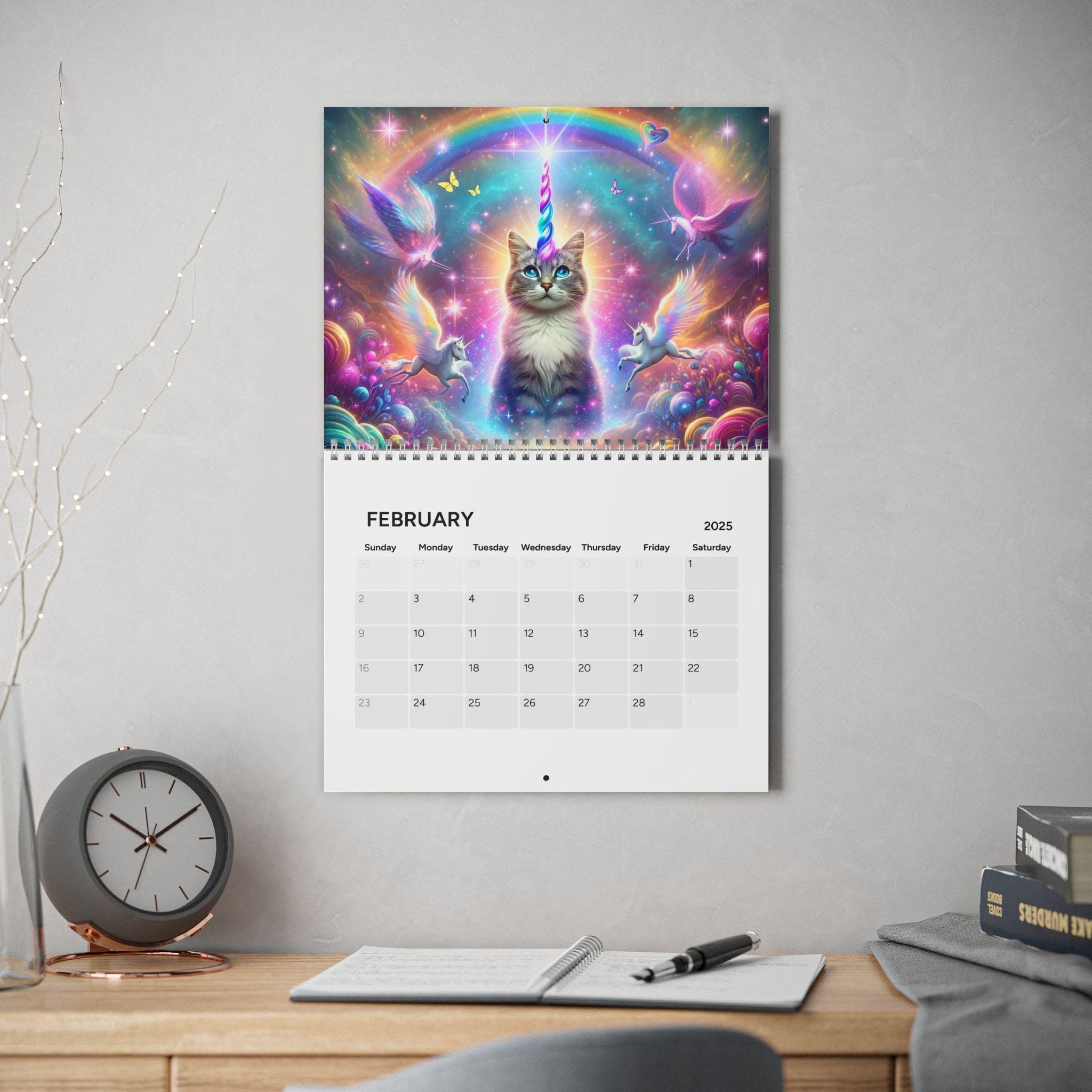 2025 Caticorns and Rainbows Calendar 