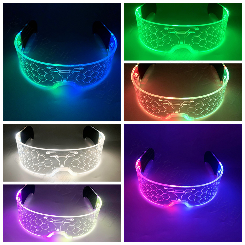 🕶LED Colorful Luminous Glasses✨Adjustable Color Light Goggles Eyeglasses for Bar KTV Christmas Birthday Party New Year Decoration