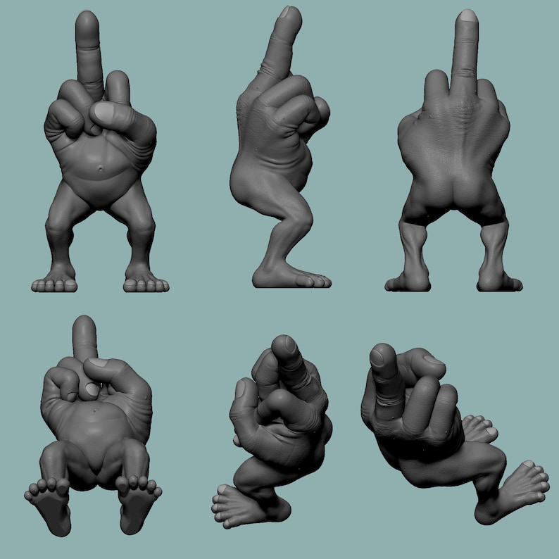 Middle Finger Figure with Legs