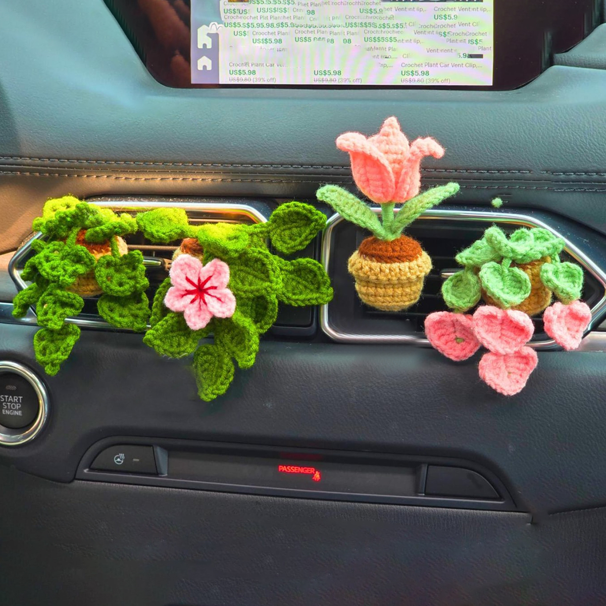 🌸Crochet Plant Car Vent Clip