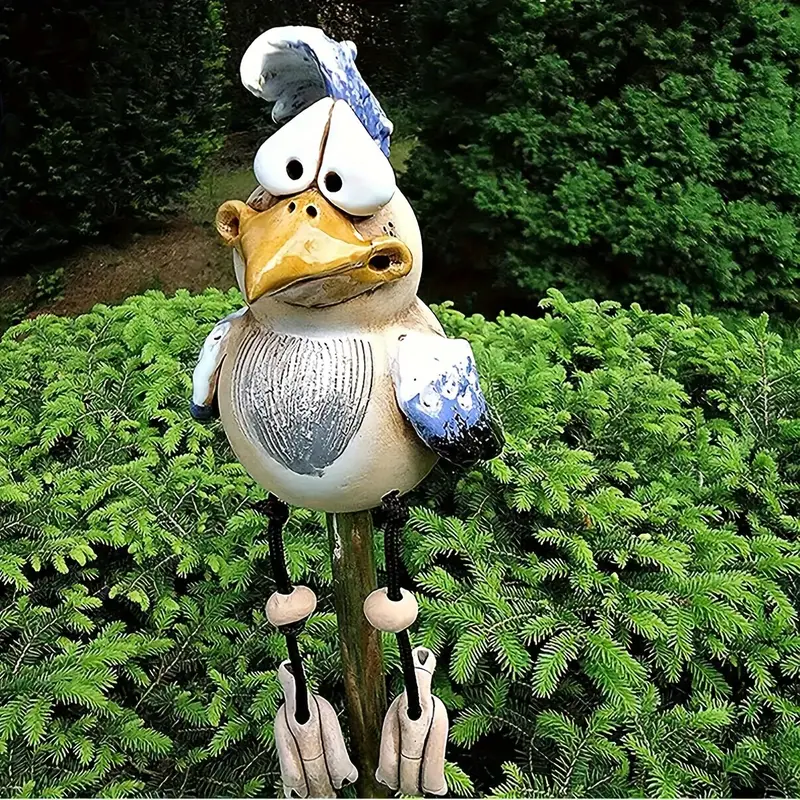 3 PCS Funny Chicken Fence Decoration Statues