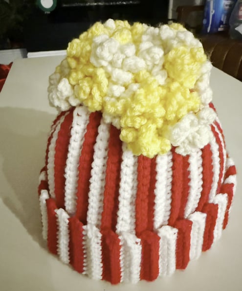 🔥LAST DAY 50% OFF -Crochet Popcorn Hat: Your New Go-To Cozy Snack Vibe🍿