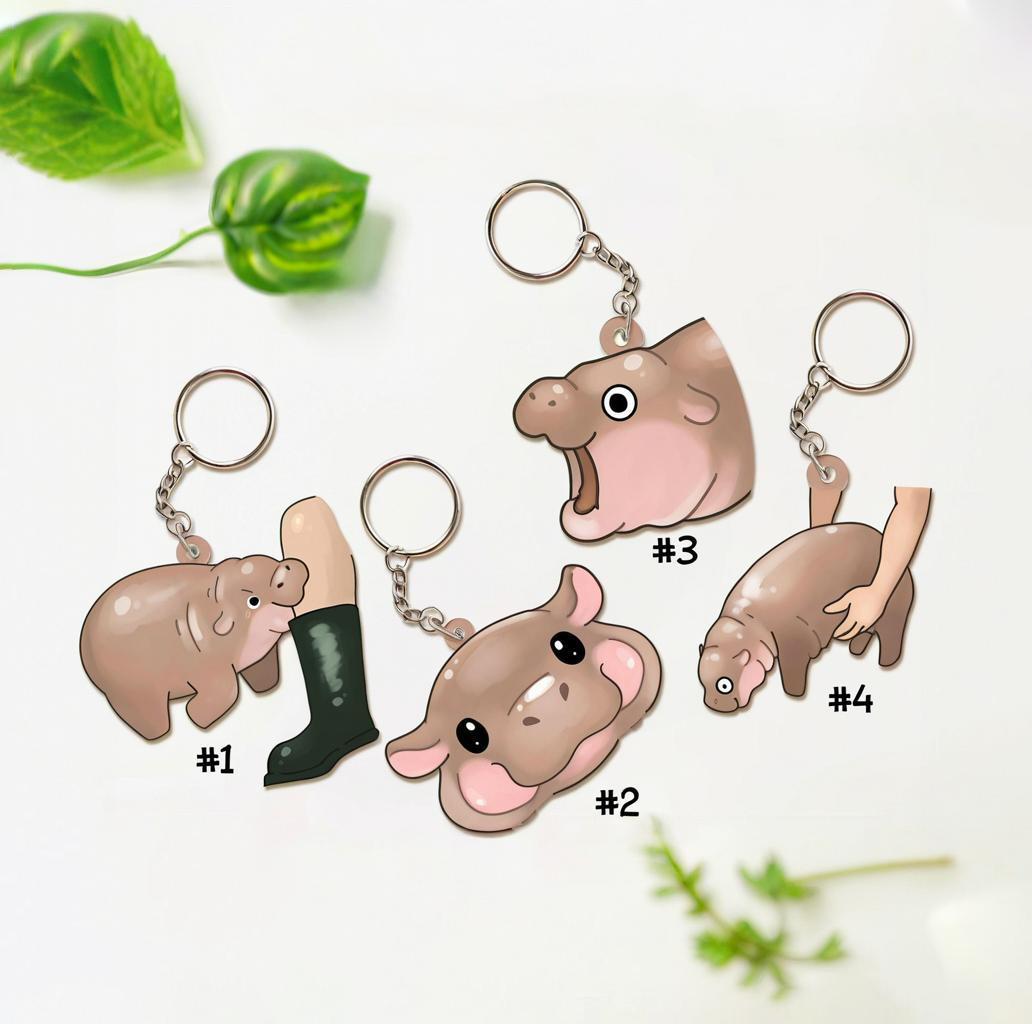 Moo Baby Hippo Keychain