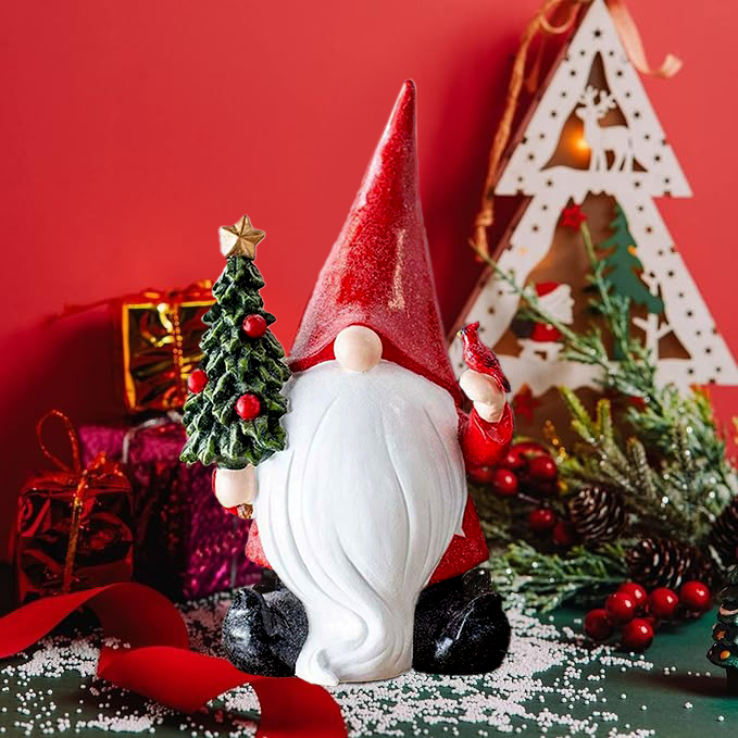 🔥Christmas Pre-sale🔥Dwarf Santa Claus Holding Christmas Tree