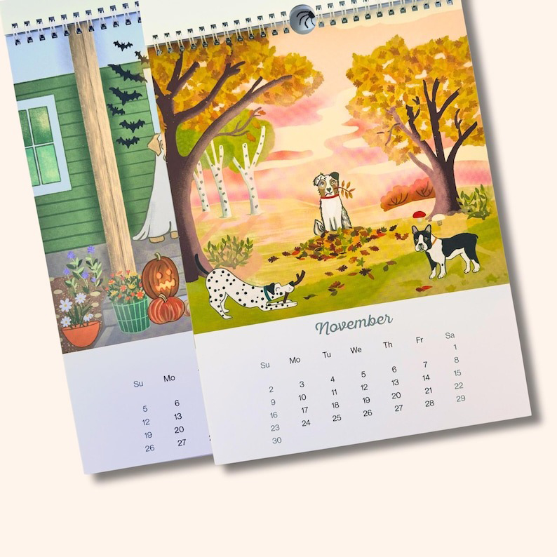 🐶Dog Days - A 2025 Month to Month Illustrated Wall Calendar