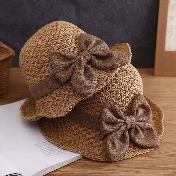 👒Elegant Crochet Straw Hat with Ruffle Detail
