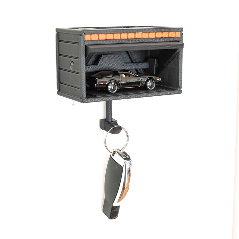 🚗🔑 Car Garage Key Holder with Opening Door