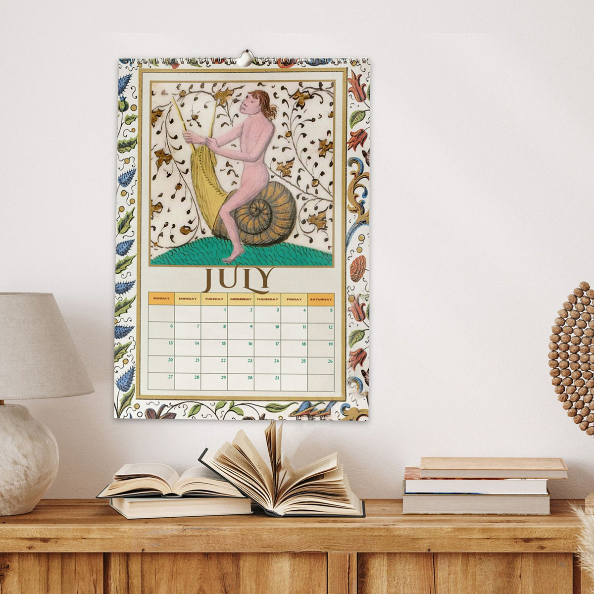 🐌2025 Medieval Snails Wall Calendar 