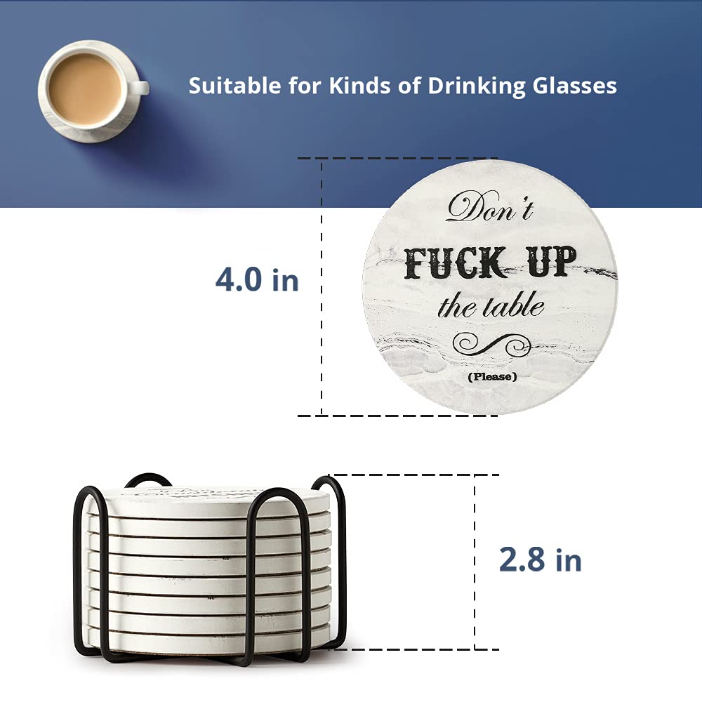 Funny Coasters for Drinks with Holder