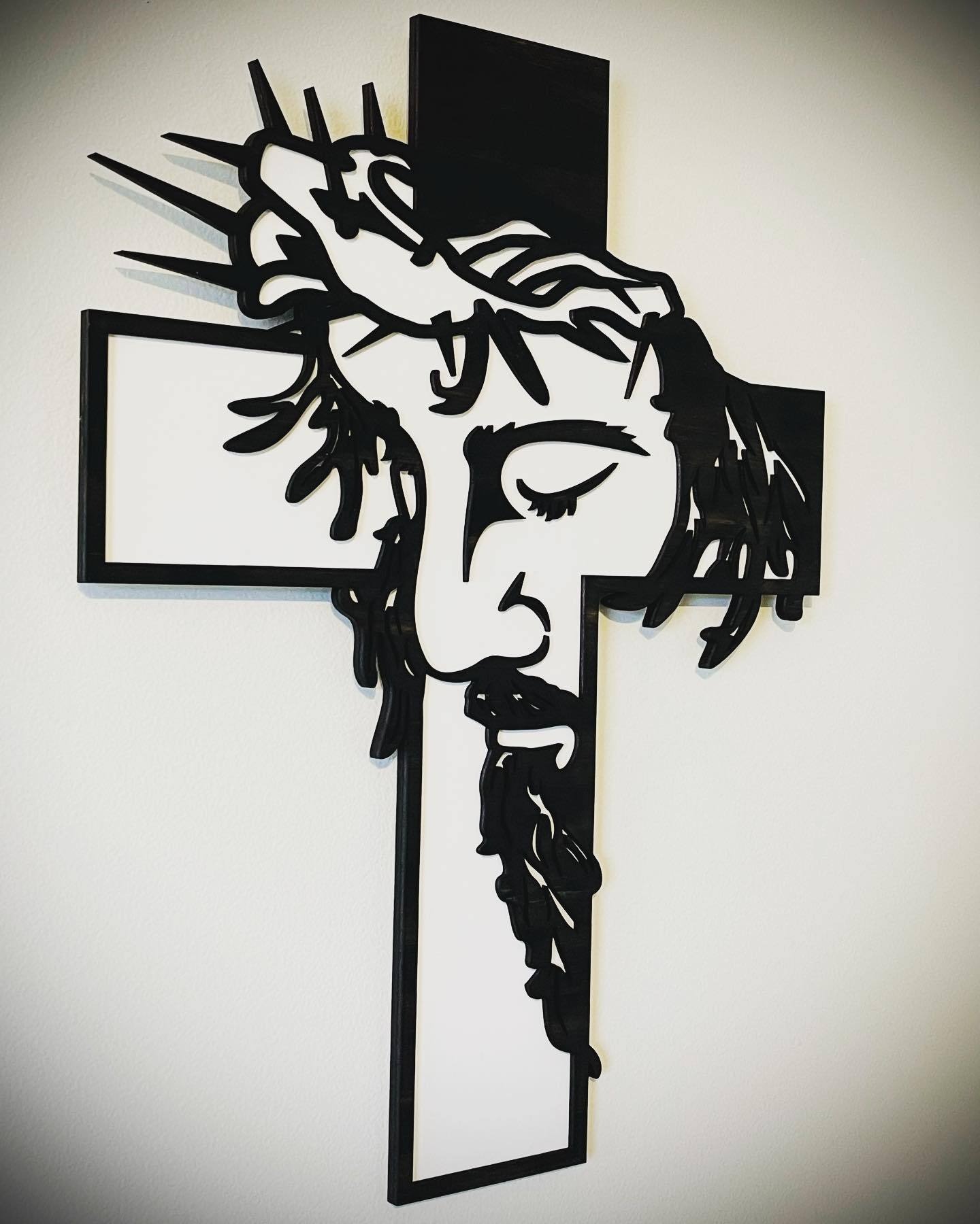 ON SALEJesus Cross Metal Sign Christ Wall Art Decor [Height of 18