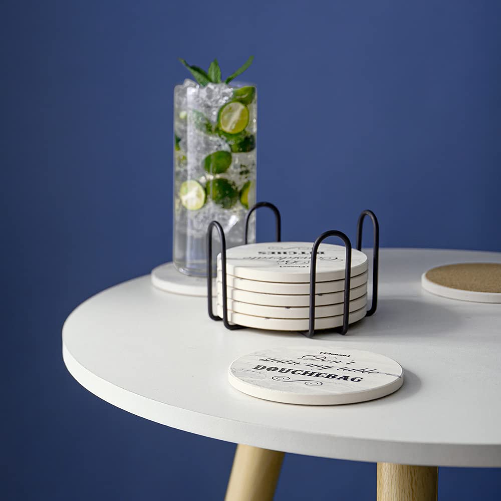 Funny Coasters for Drinks with Holder