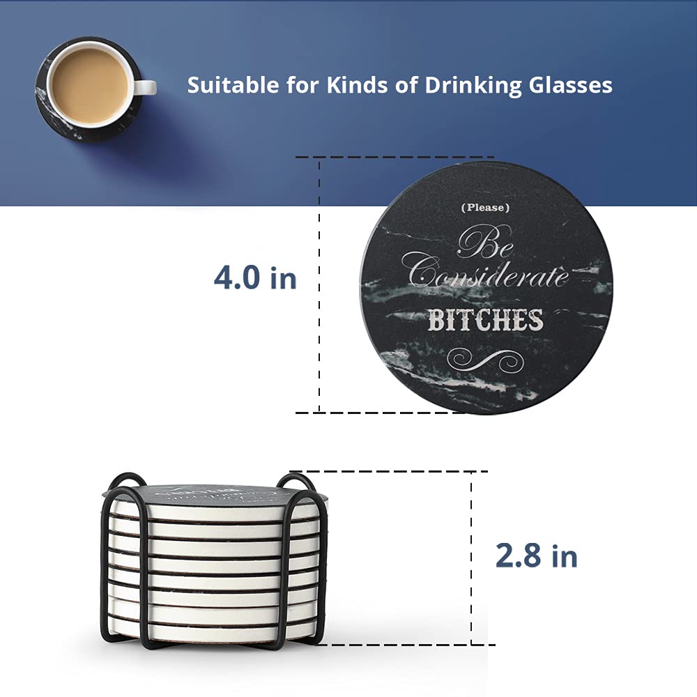 Funny Coasters for Drinks with Holder