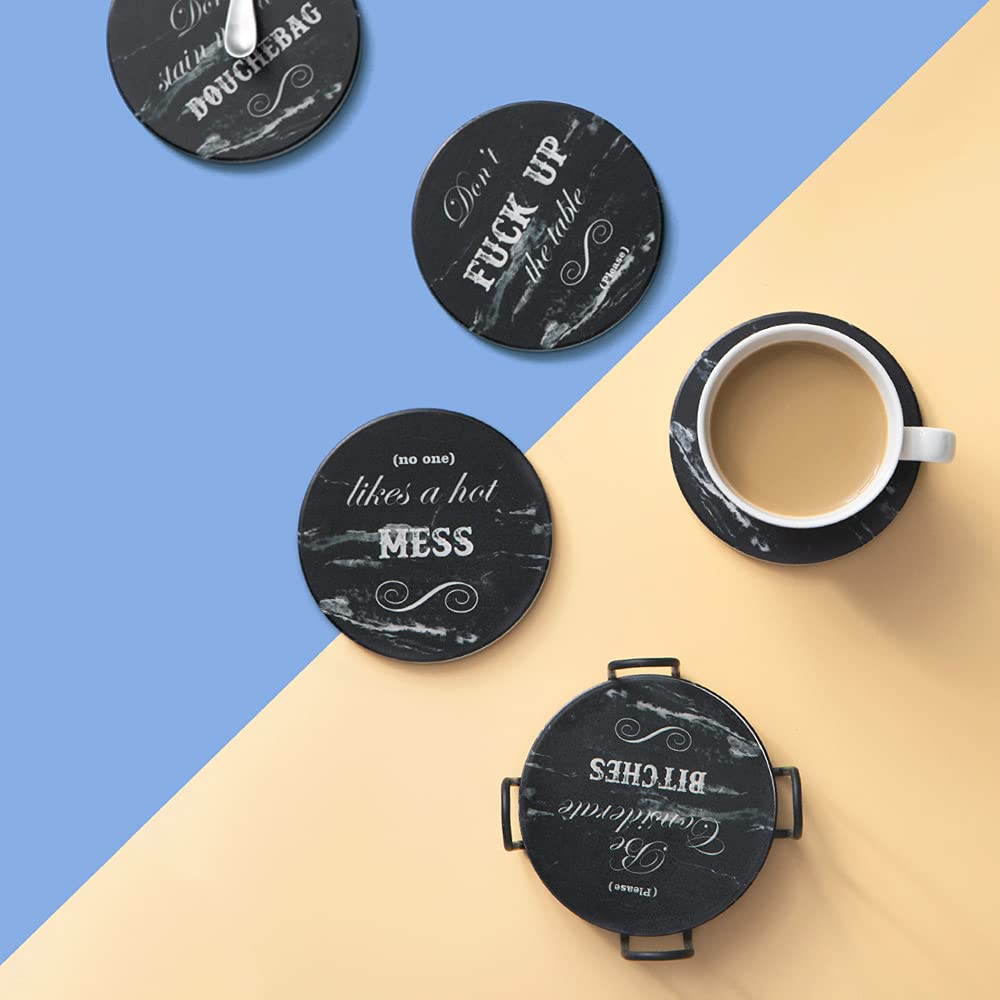 Funny Coasters for Drinks with Holder