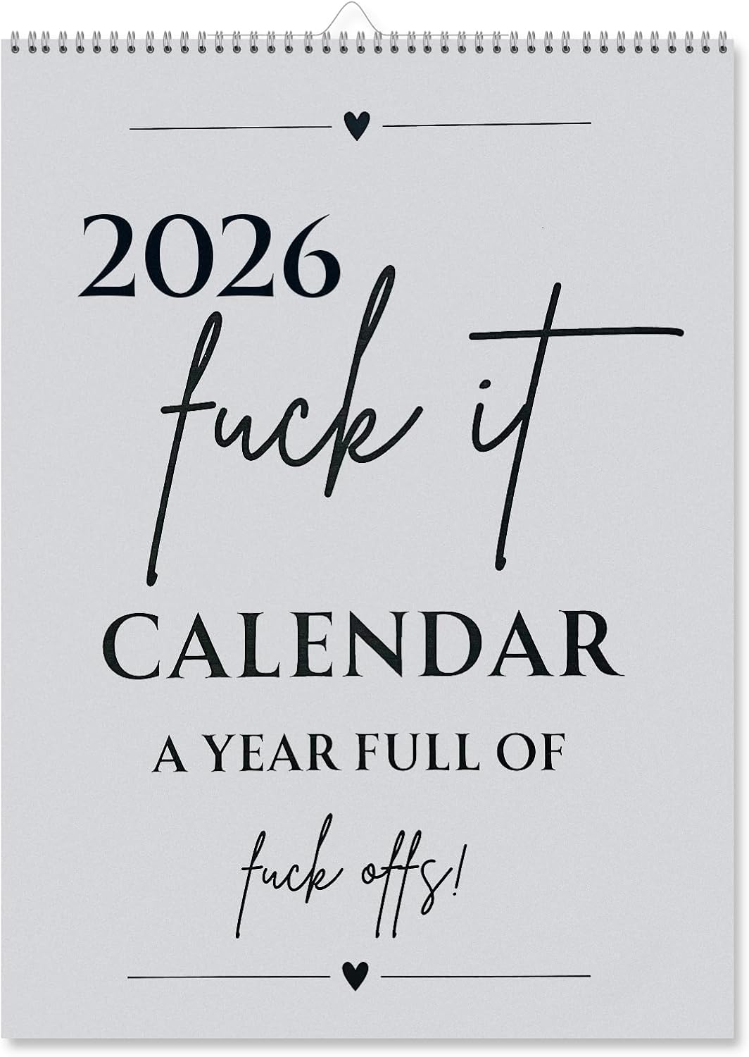 😂Fuck It 2026 Spiral Bound Wall Calender📆