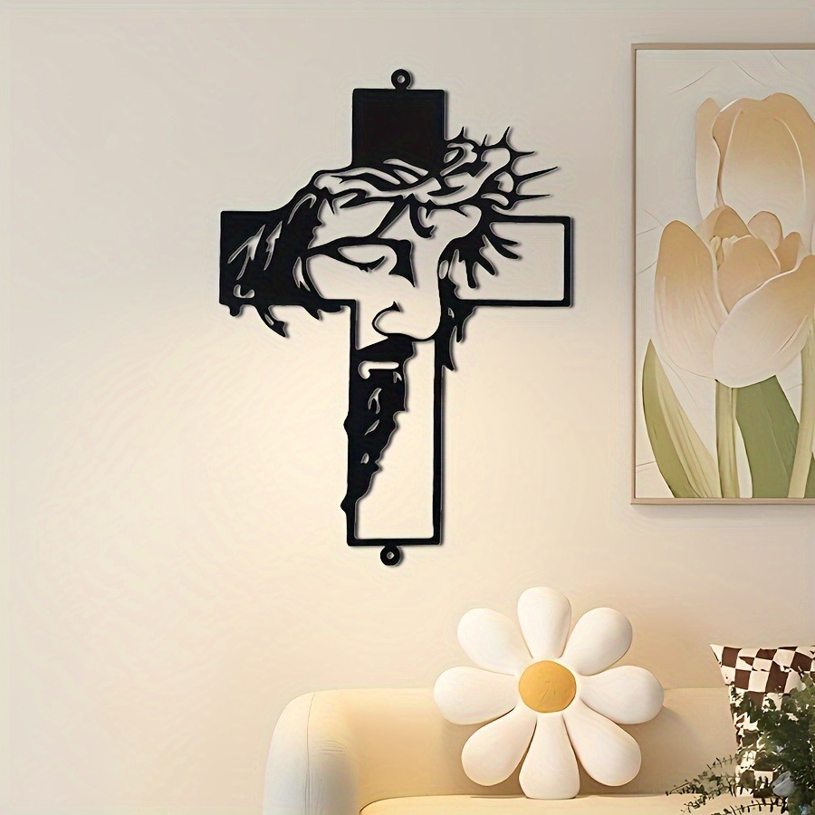 ON SALEJesus Cross Metal Sign Christ Wall Art Decor [Height of 18