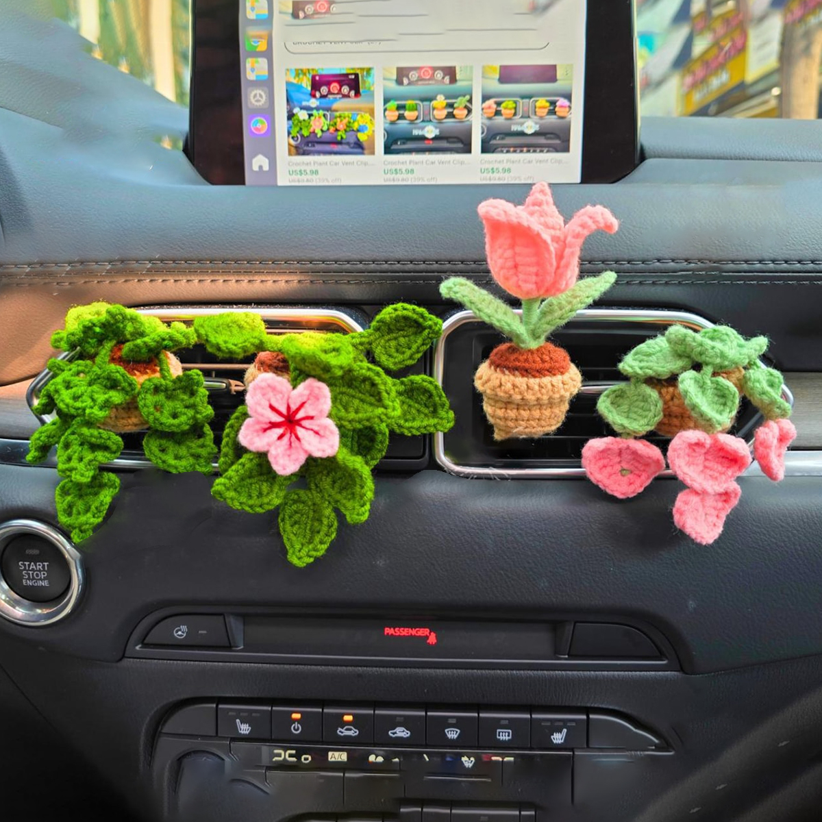 🌸Crochet Plant Car Vent Clip
