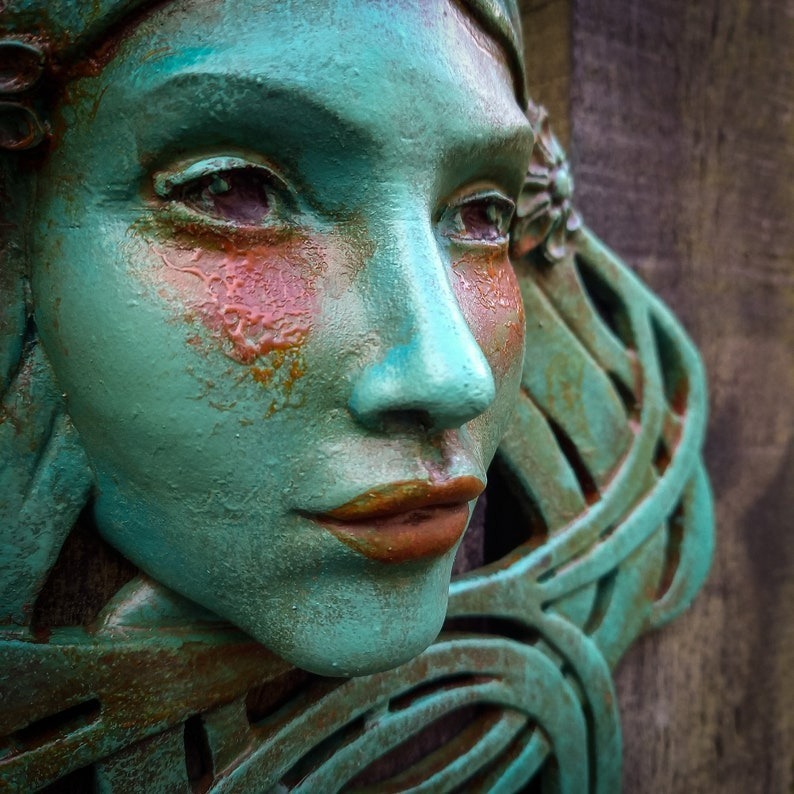 Saoirse (Sersha) Art Nouveau inspired sculpted female face