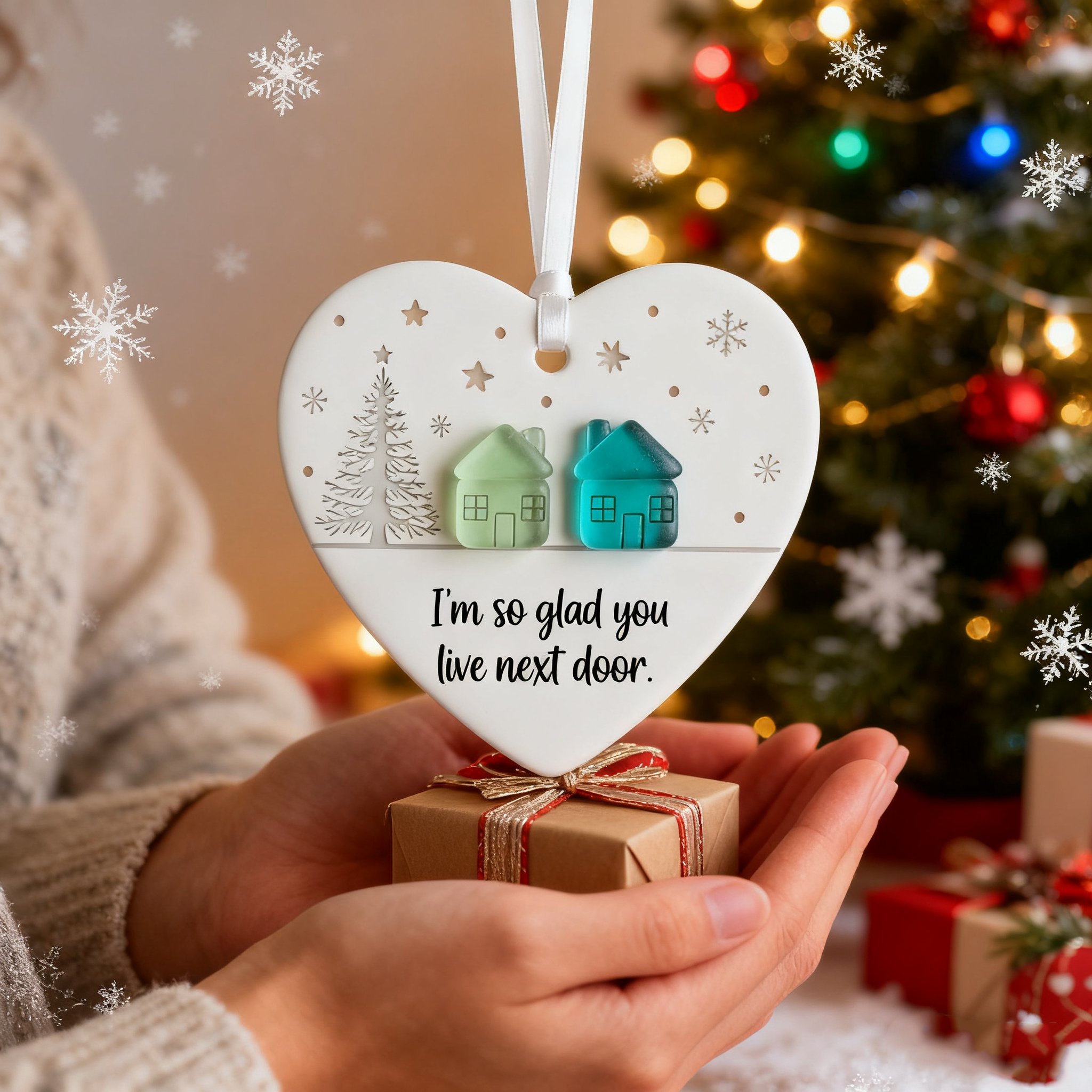 🏠💝"Thank You Neighbours" Heart - Shaped Ornament 🔥