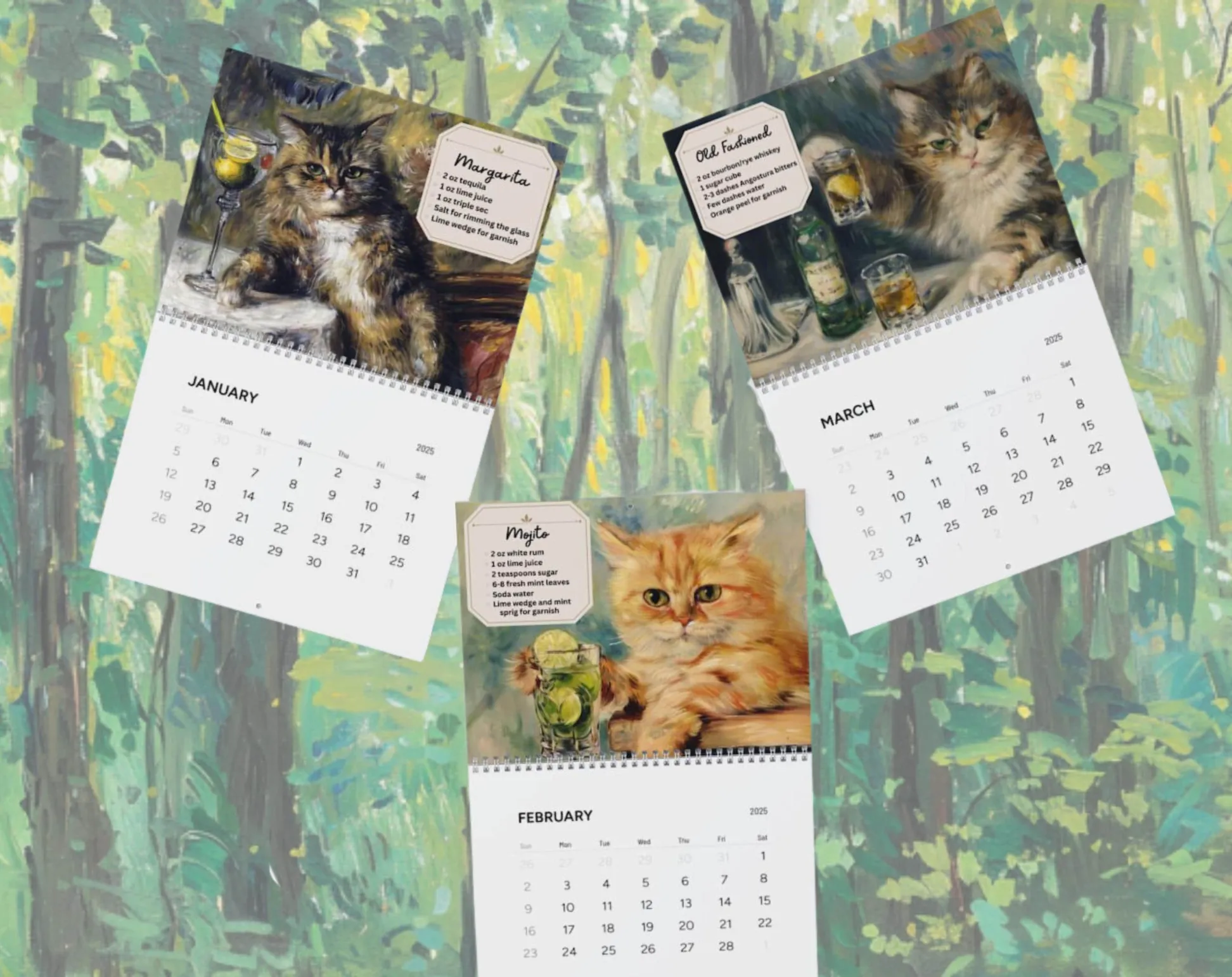 2025 Cat Cocktails Calendar