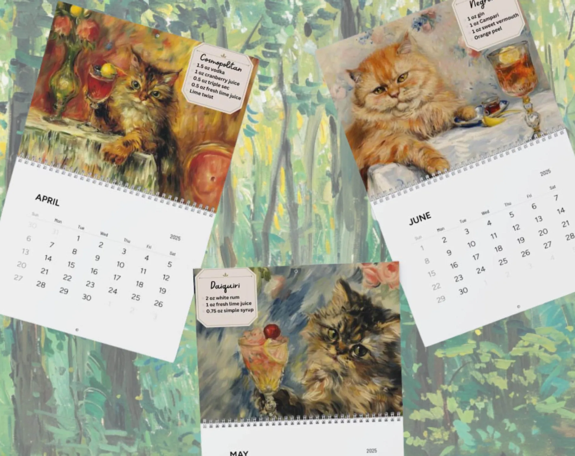 2025 Cat Cocktails Calendar
