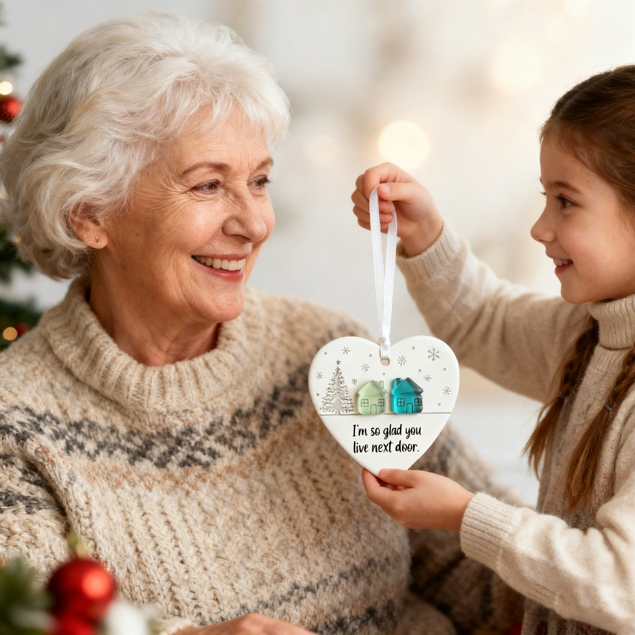 🏠💝"Thank You Neighbours" Heart - Shaped Ornament 🔥