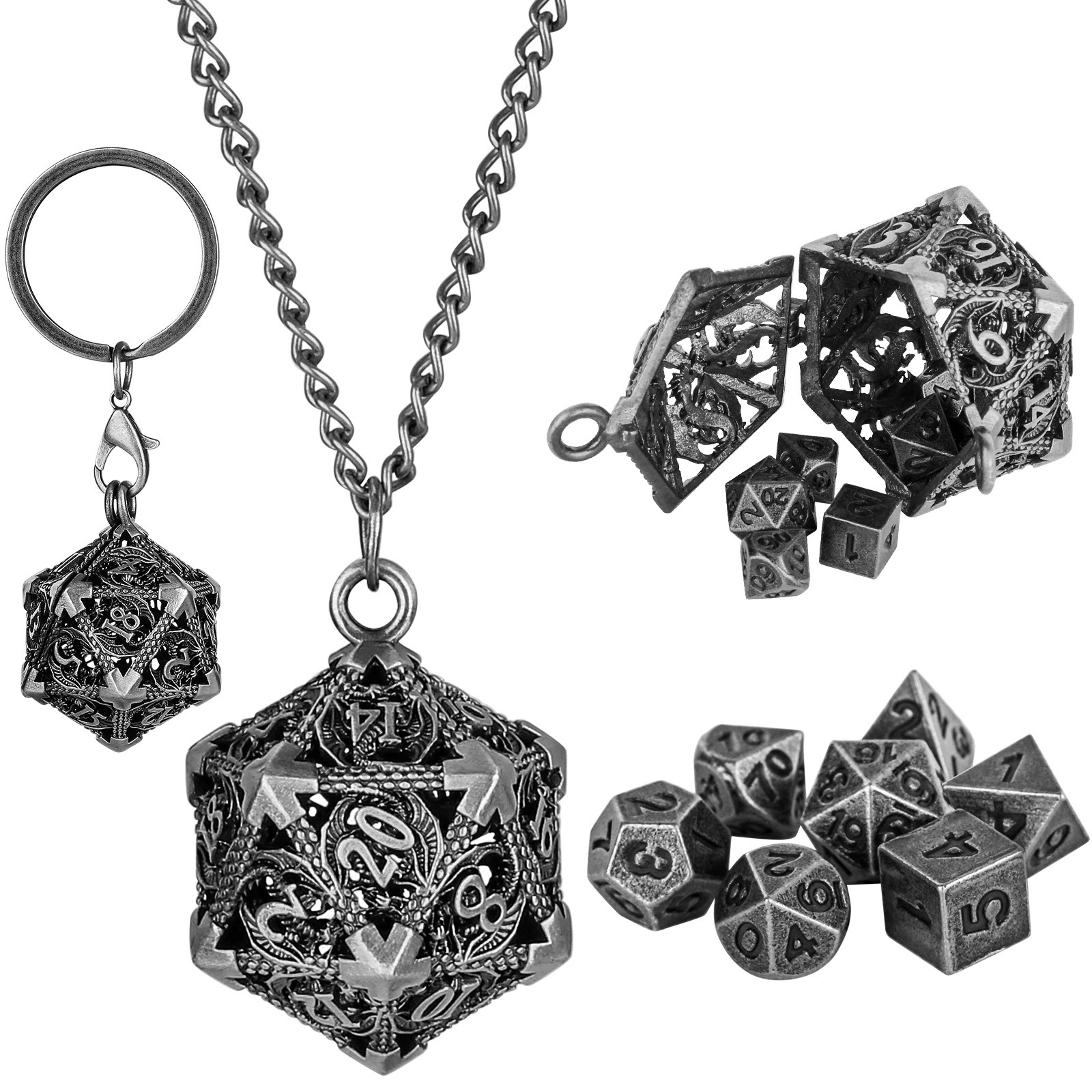 Mini DND Dice Metal 7-Piece Set