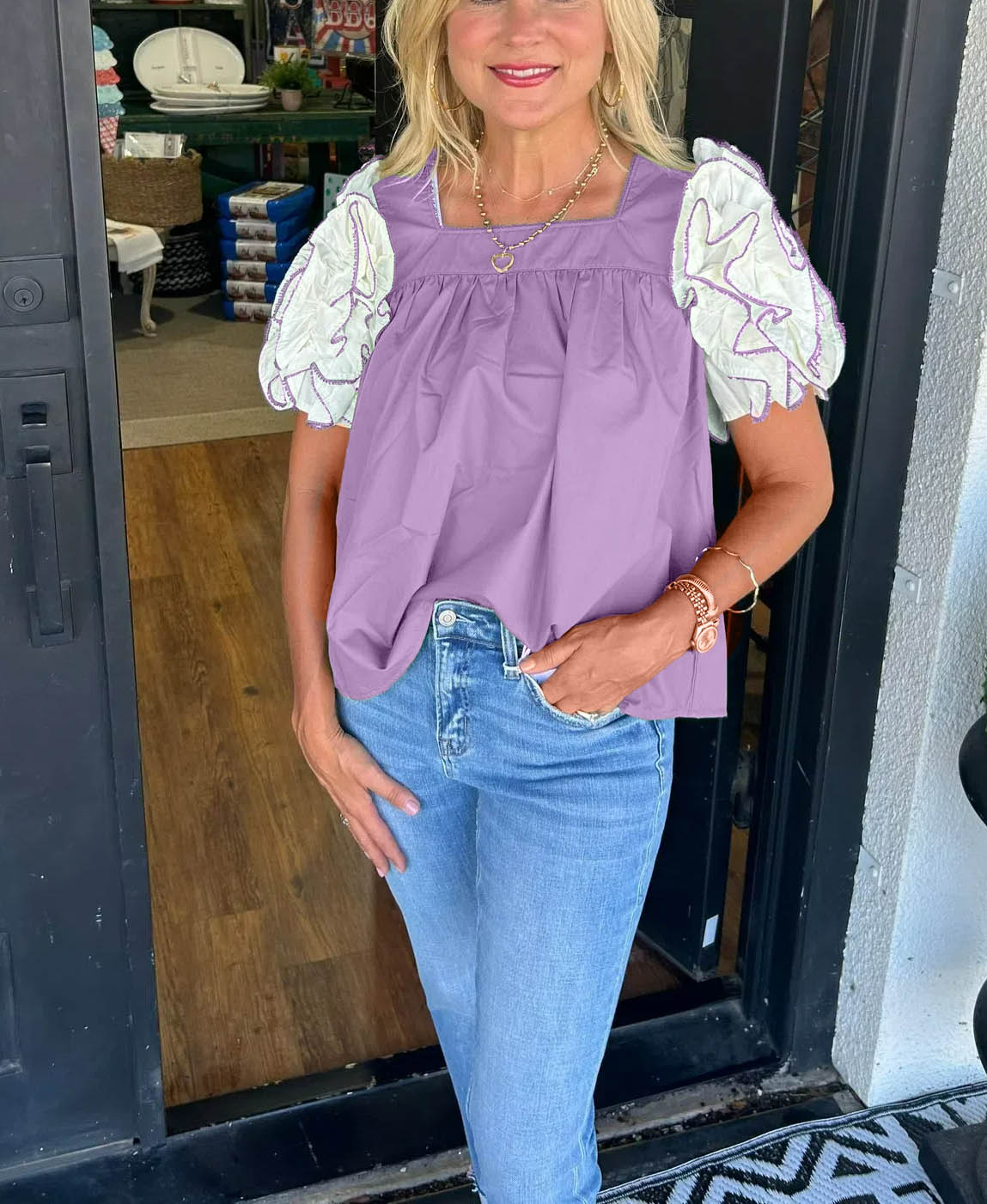 Ruffle Sleeve Top(Buy 2 Free Shipping)