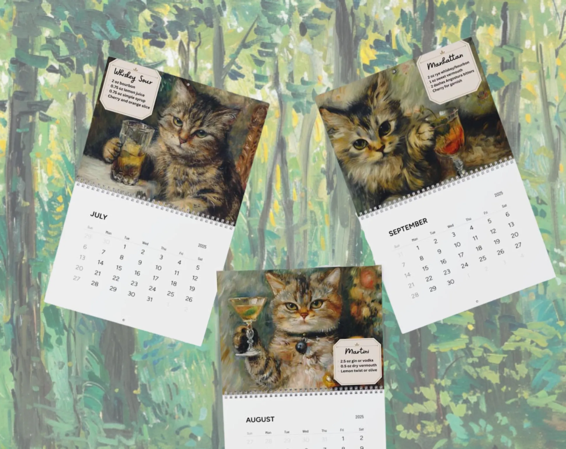 2025 Cat Cocktails Calendar