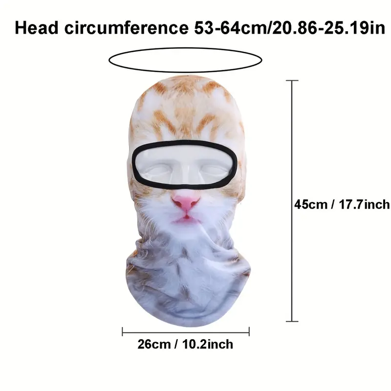 Funny Men's 3D Animal Balaclava Hat With UV Protection