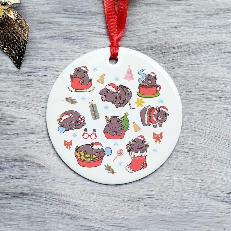 🦛Moo Deng Christmas Ornament🎄
