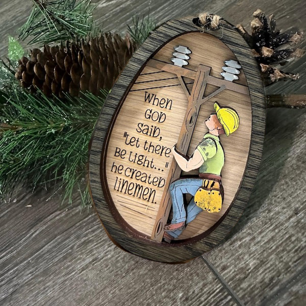 🎁Lineman Ornament | Gift for Power Worker