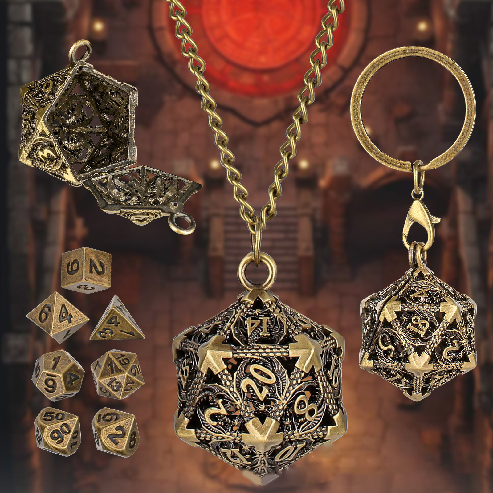 Mini DND Dice Metal 7-Piece Set