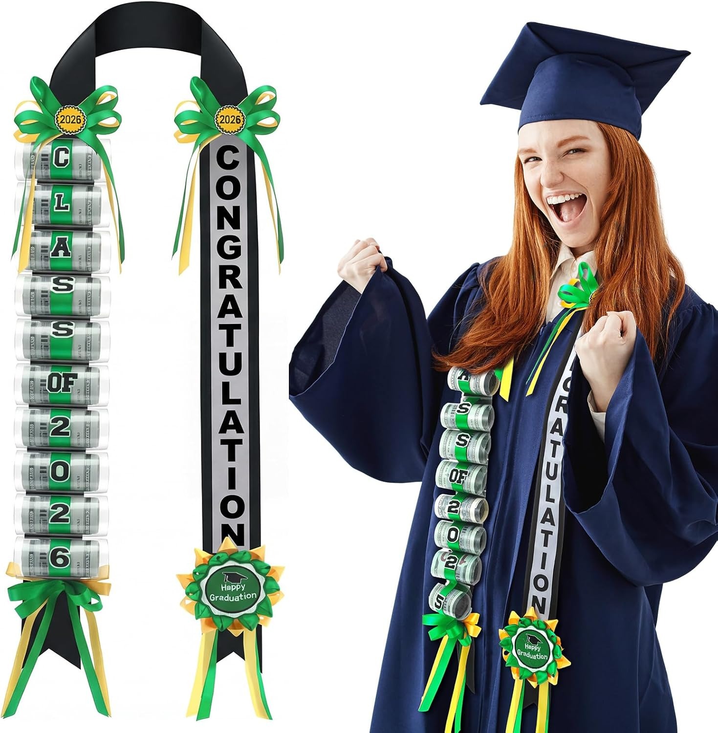 Lyrow Graduation Money Lei Class of 2026 Double Braided Lei Gift