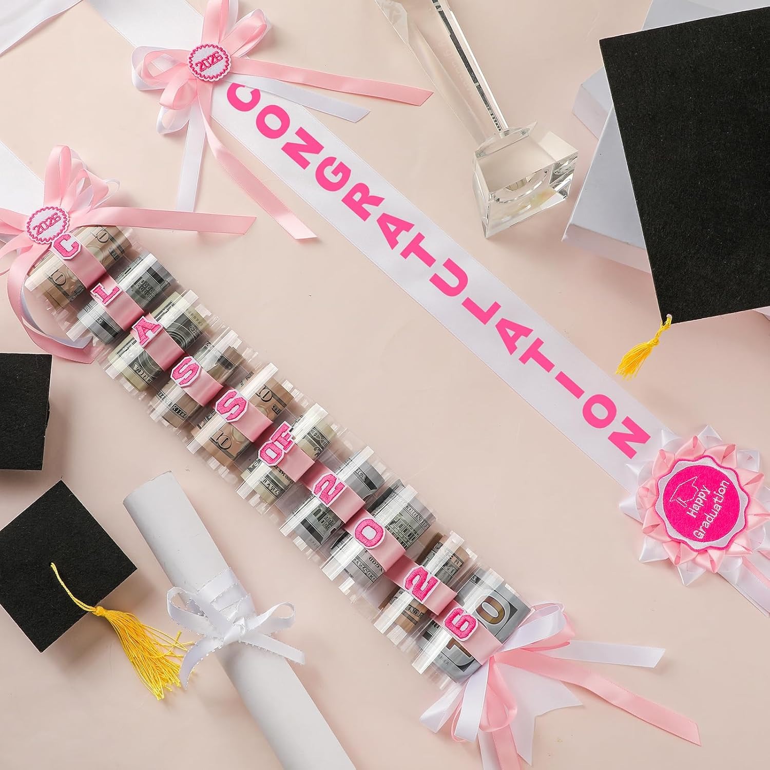 Lyrow Graduation Money Lei Class of 2026 Double Braided Lei Gift