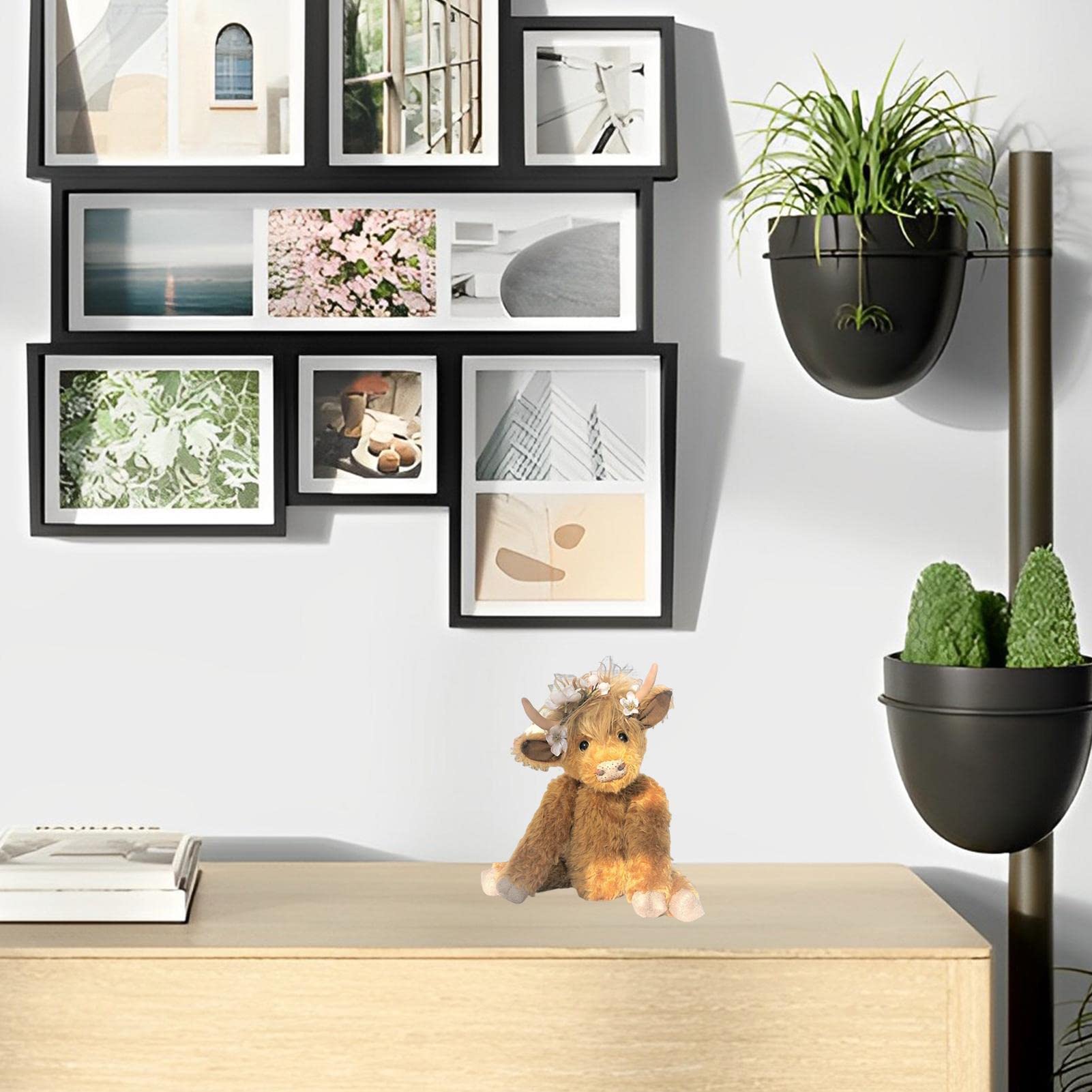 Highland Cow Wearing Flowers