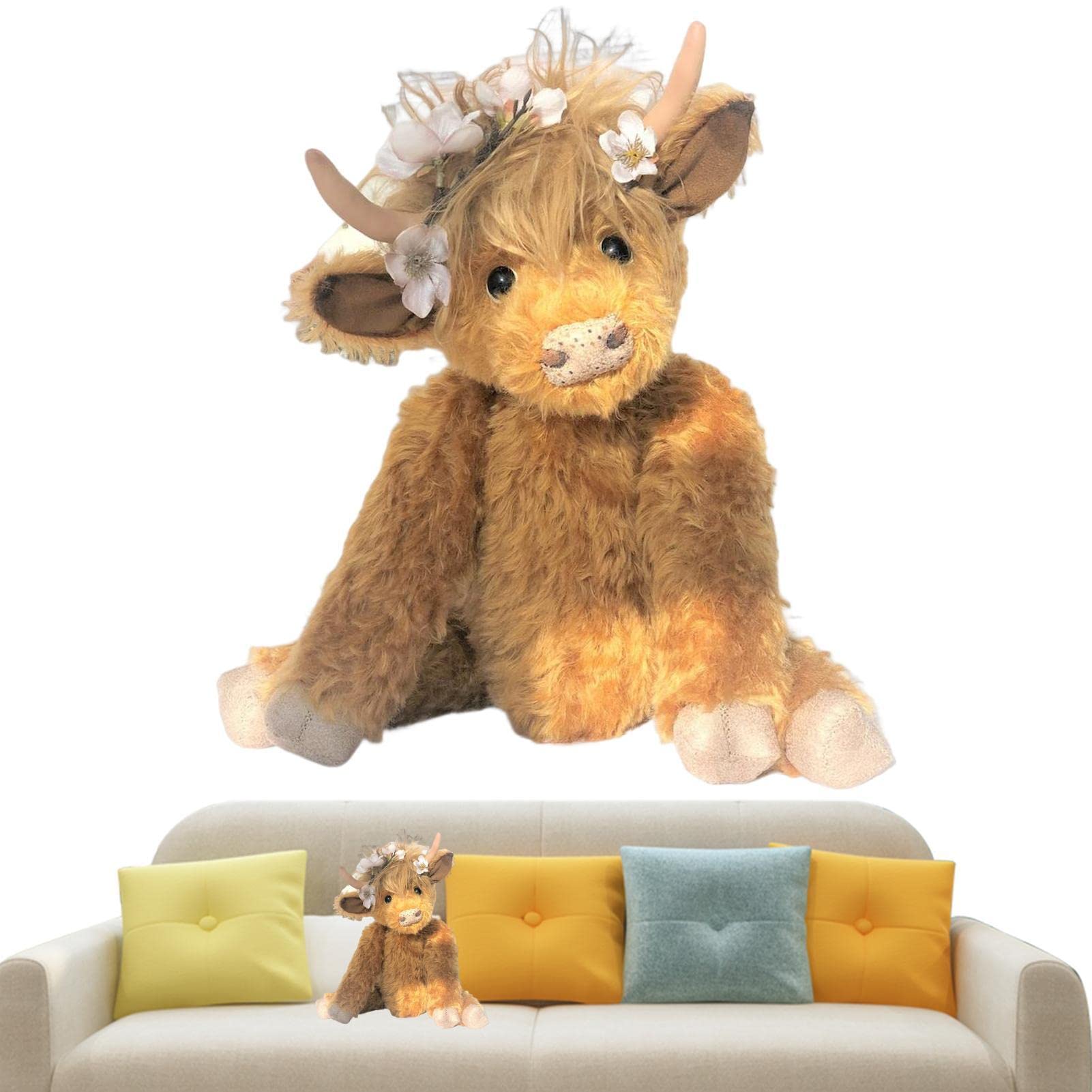 Highland Cow Wearing Flowers