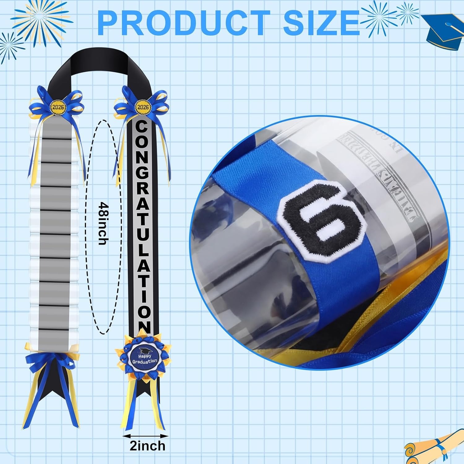 Lyrow Graduation Money Lei Class of 2026 Double Braided Lei Gift