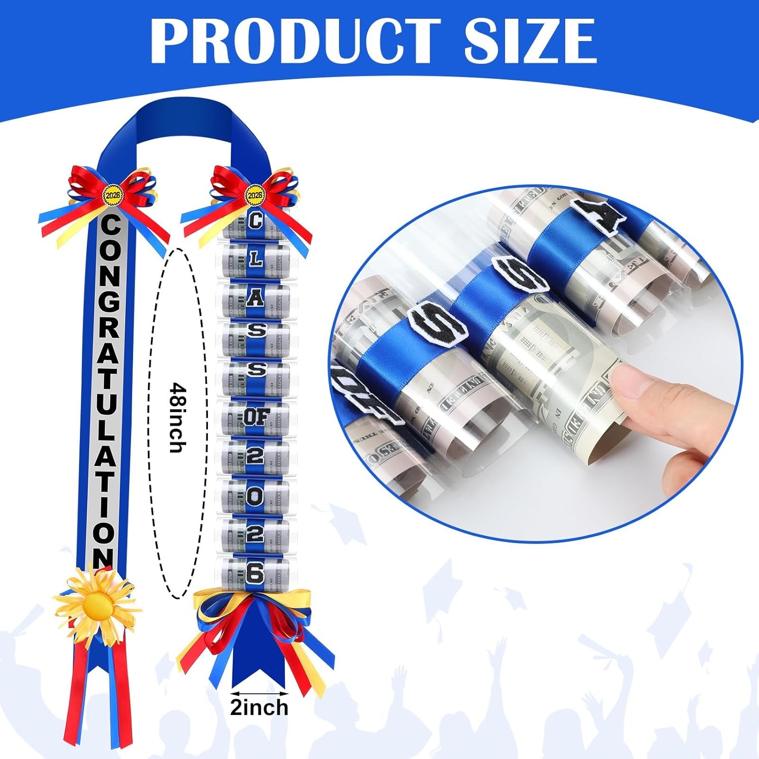 Lyrow Graduation Money Lei Class of 2026 Double Braided Lei Gift