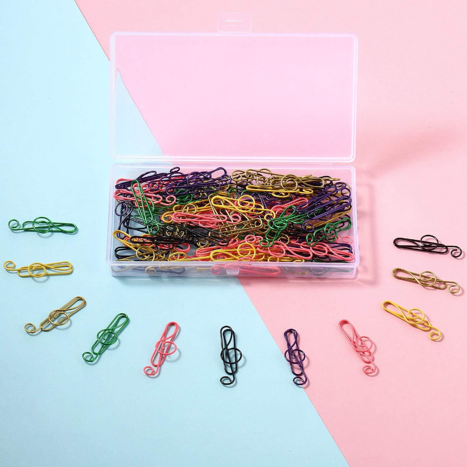 🎵Music multicoloured metal paper clips(100 PCS)