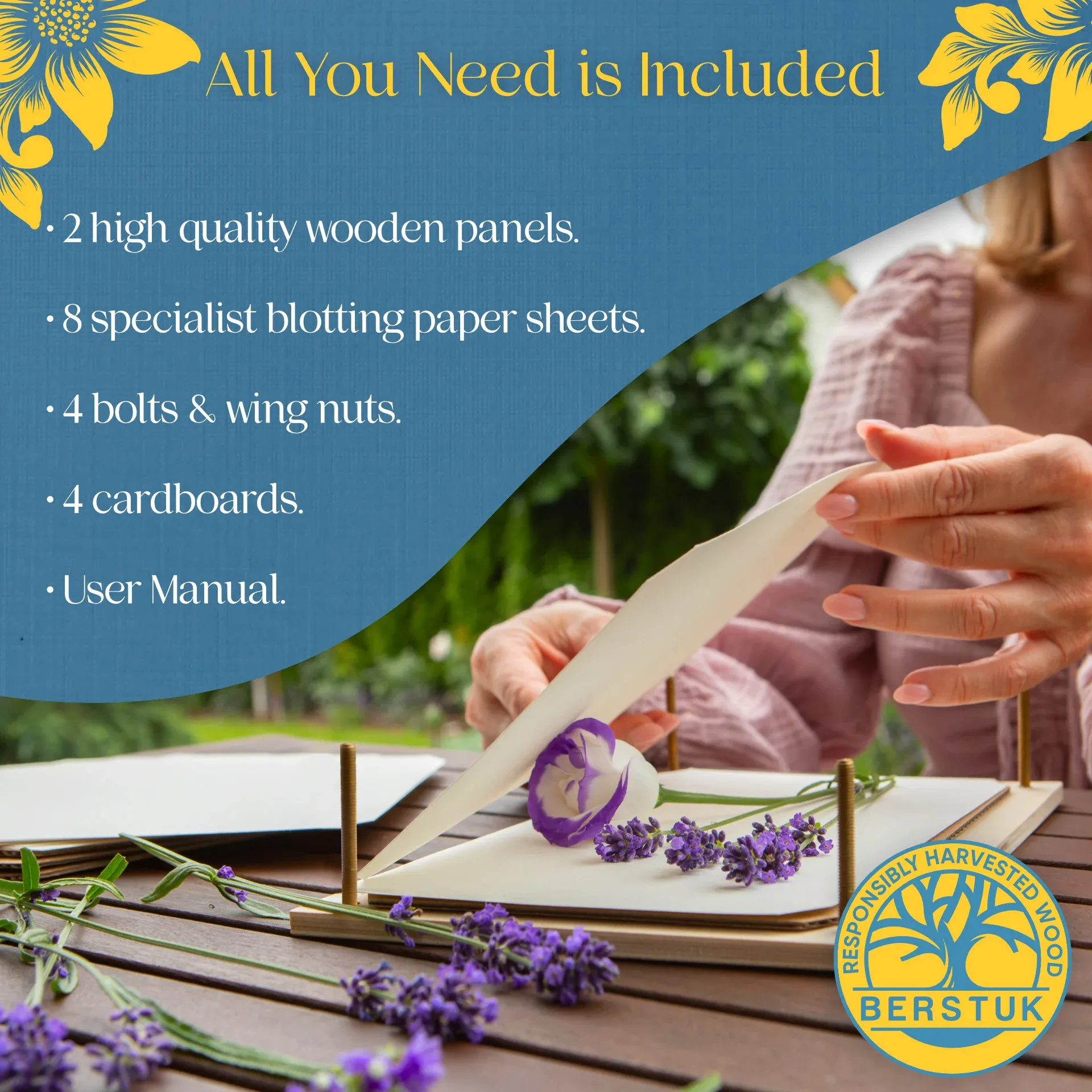 🌸Wooden Flower Press Kit - 🎁Great Gift For Arts and Crafts Lovers